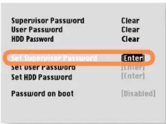 SAMSUNG NP300V5ZH - Setting a Supervisor Password - 1