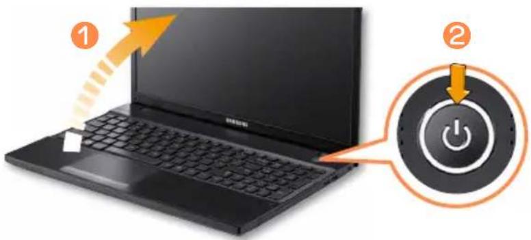 SAMSUNG NP300V5ZH - Turn on the computer - 2