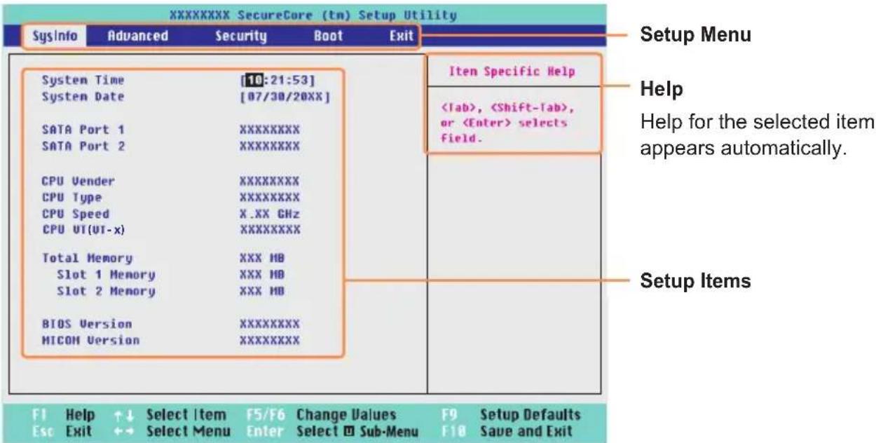 SAMSUNG NP300V5ZH - The BIOS Setup Screen - 1