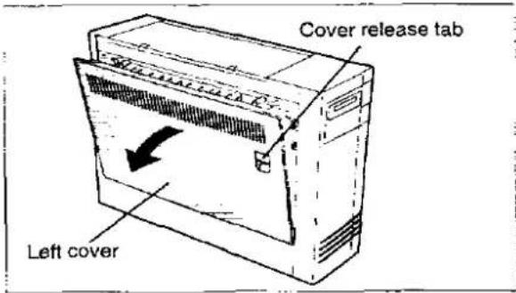 PANASONIC KX-P4401 - Open the left cover by gently pulling the cover release tab. - 1