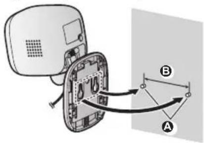 Diagram showing a device with internal components connected to a labeled diagram (A) and (B), likely illustrating a mechanical or electrical assembly.