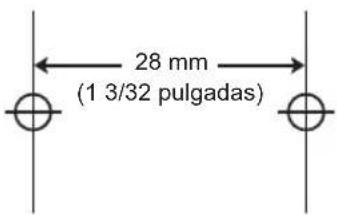 28 mm (1 3/32 pulgadas)