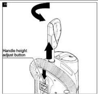Handle height adjust button