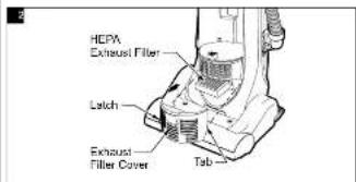 HEPA Exhaust Filter Latch Exhaust Filter Cover Tab