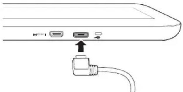 Diagram showing cable port connections with labeled ports and an attached plug, indicating a connection point.