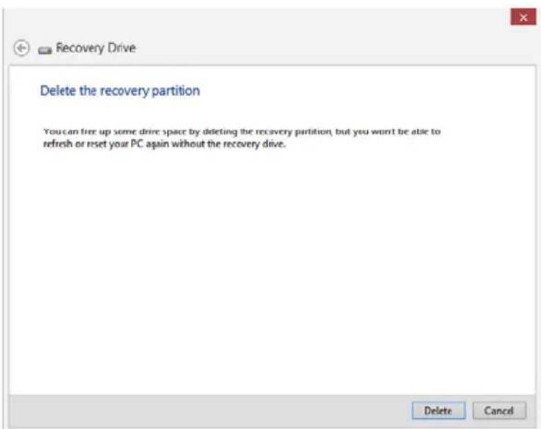 Delete the recovery partition You can free up some drive space by deleting the recovery partition, but you won't be able to refresh or reset your PC again without the recovery drive.