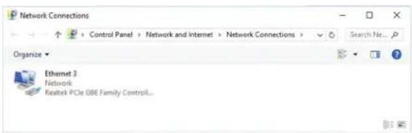 Network Connections Organize Ethernet 3 Network Realtek PCIe OBE Family Control...