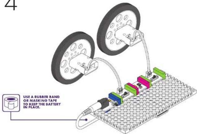 USE A RUBBER BAND OR MASKING TAPE TO KEEP THE BATTERY IN PLACE.
