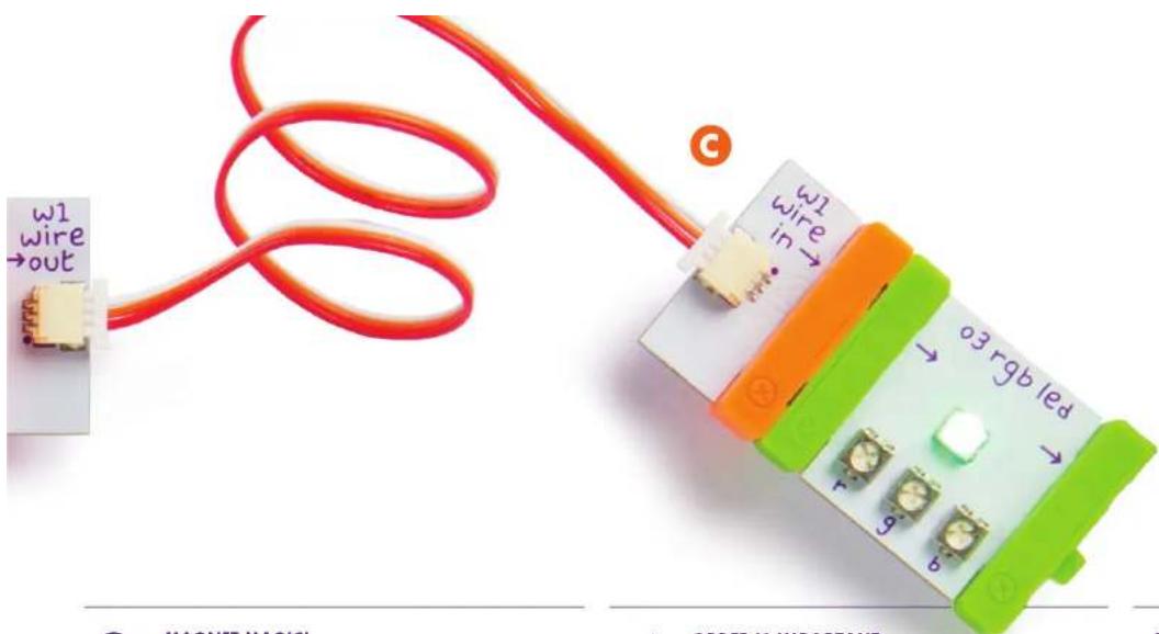 w1 wire →out w1 wire in 30 rgb led → 5 6 MAGNET MAGICI ORDER IS IMPORTANT