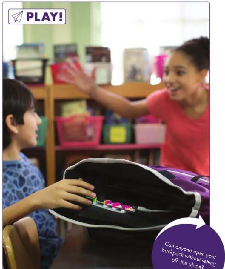 PLAY! Can anyone open your backpack without setting off the alarm?