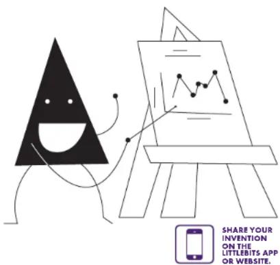 SHARE YOUR INVENTION ON THE LITTLEBITS APP OR WEBSITE.