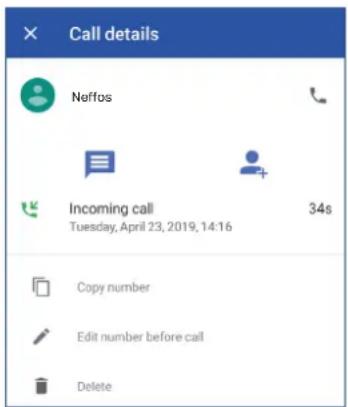 NEFFOS C7s - View call details - 1