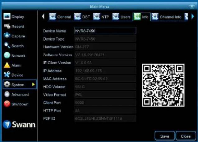 SWANN SWNVK-874504 - System Status - 1