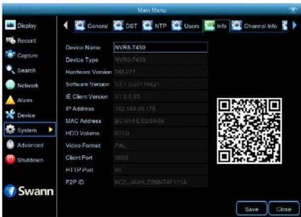 SWANN SWNVK-874504 - System: Info - 1