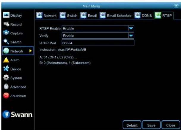 SWANN SWNVK-874504 - Network: RTSP - 1