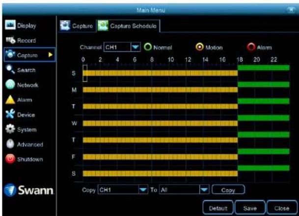 SWANN SWNVK-874504 - Capture: Schedule (8 channel model) - 1