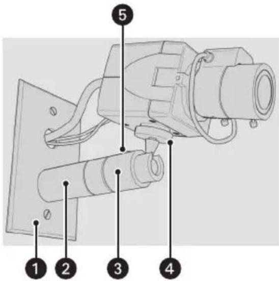 Technical diagram of a mechanical assembly with numbered components labeled 1 to 5