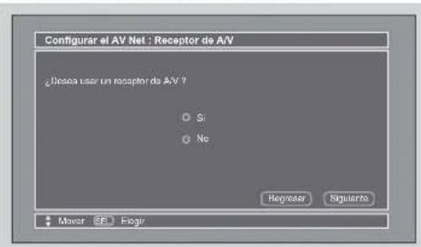Configurar el AV Net : Receptor de AV ¿Disea user un receptor de AV ? ○ Si ○ No Registrar Siguiera + Maser SE - Flogir