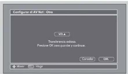 Configurar el AV Net : Otro VOL Transferencia ollipta. Previsión OK para quarto y confirmar. Cancel OK Maser Hager