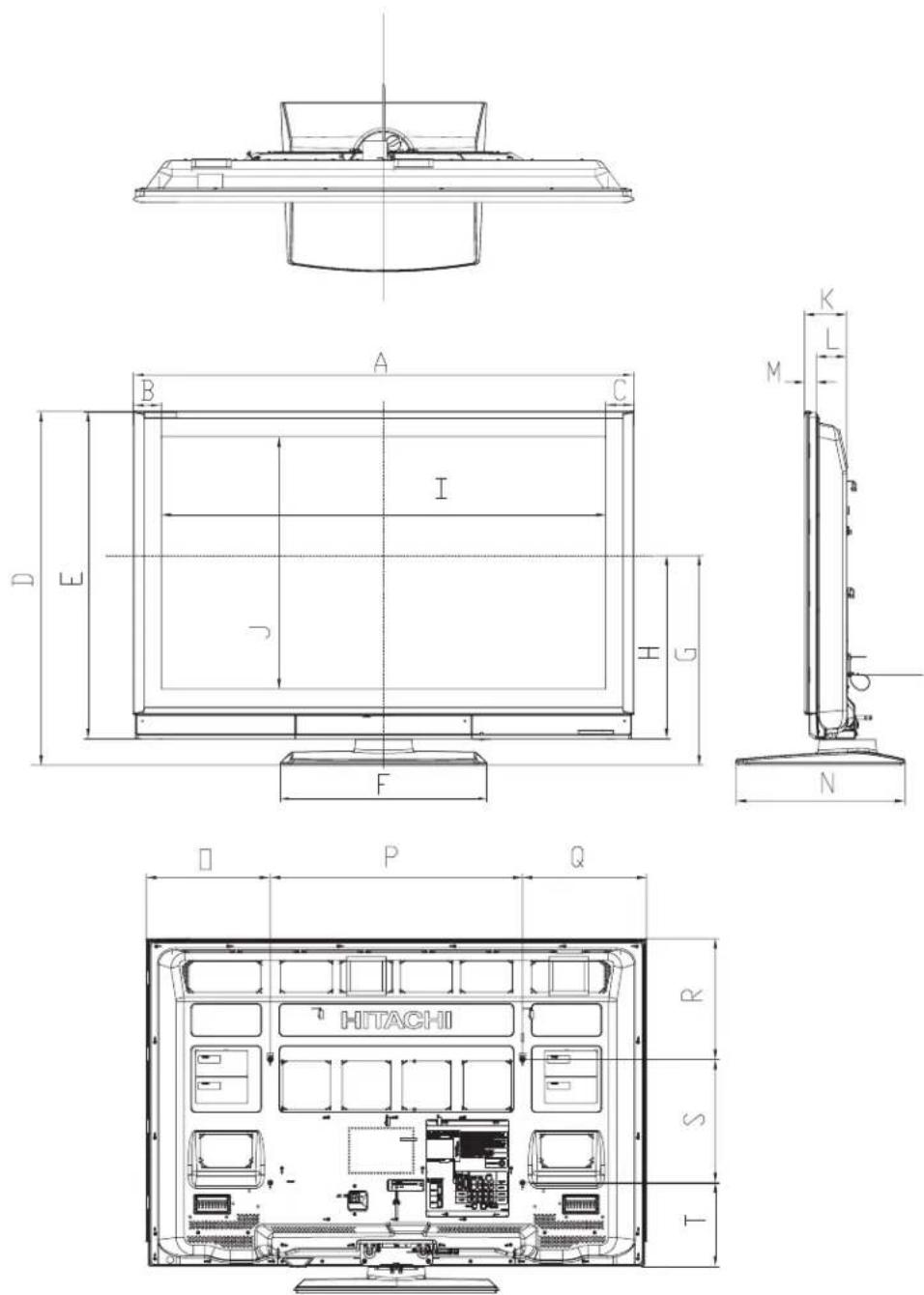 HITACHI P60X901 - Set Dimensions - 1