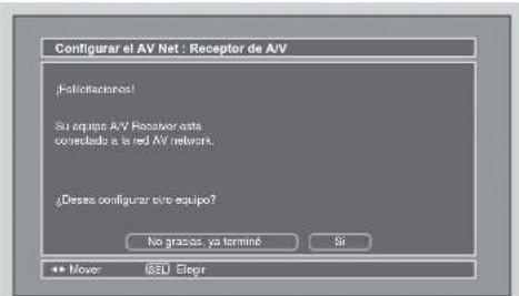 Configurar el AV Net : Receptor de A/V ¡Follicaciones! Su equino A/V Receiver data conseñado a la red AV network. ¡Deses configurar o/o equipo? No graas y va terminé Si Mover ©EU Elegr