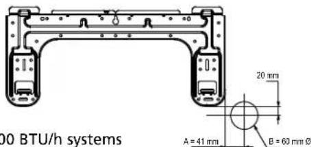 00 BTU/h systems A = 41 mm B = 60 mm Ø 20 mm