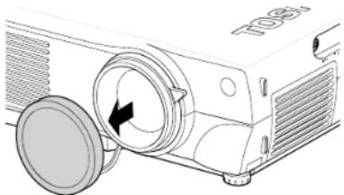TOSHIBA TLP-MT7E - Take off the lens cover. - 1