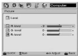 Computer Picture Level R-level -3 - G-level 0 - B-level 0 -