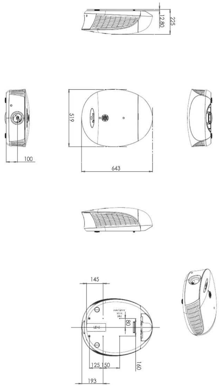 Planar PD7170 - PD7170 Dimensions - 1