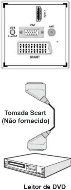 Sunstech 22LEDTALUS - Ligar um leitor de DVD com as tomadas de componente (YPbPr) ou cabo Scart - 3