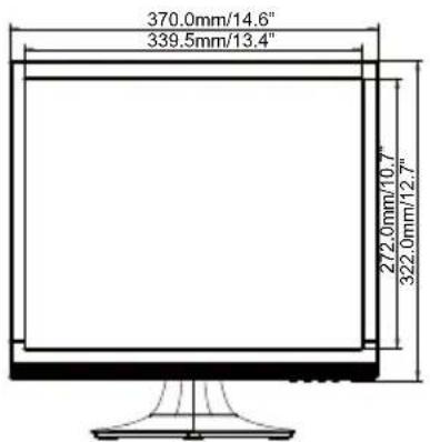 370.0mm/14.6" 339.5mm/13.4" 272.0mm/10.7" 322.0mm/12.7"