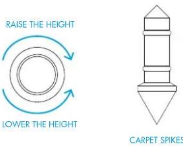 RAISE THE HEIGHT LOWER THE HEIGHT CARPET SPIKES