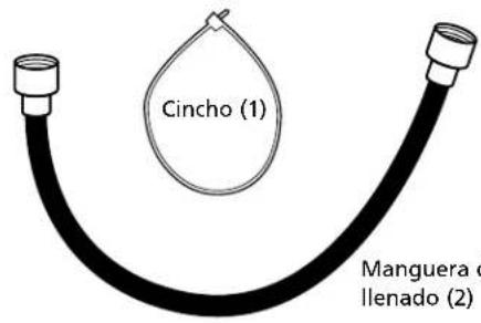 Cincho (1) Manguera o llenado (2)