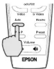 EPSON EMP-810 - Mientras se está proyectando una imagen desde el ordenador, presione el botón [Auto] del mando a distancia o del panel de control del proyector. - 2