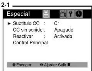 DAEWOO DTQ-20V5SCG - Ajuste del televisor para el despliegue de los subtítulos ocultos: - 2