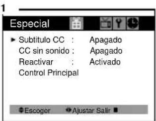 DAEWOO DTQ-20V5SCG - Ajuste del televisor para el despliegue de los subtítulos ocultos: - 1