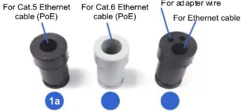 For Cat.5 Ethernet cable (PoE) For Cat.6 Ethernet cable (PoE) For adapter wire for Ethernet cable 1a