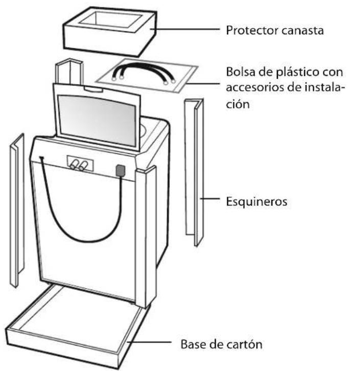 Protector canasta Bolsa de plástico con accesorios de instalación Esquineros Base de cartón