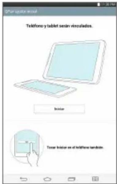O'Plan upólice escoul Teléfono y tablet serán vinculados. Iniciar Toner Iniciar se el teléfono también.