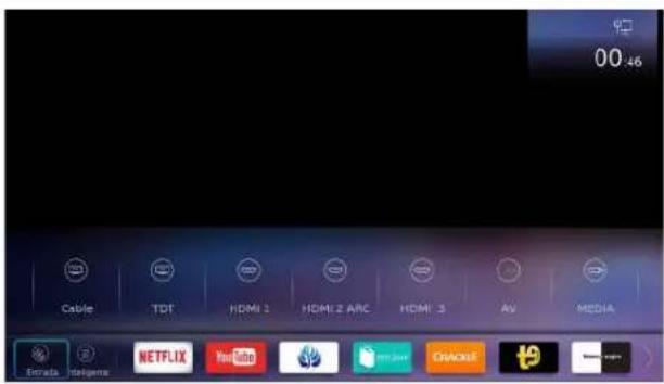 00:46 Cable TDT HDMI 3 HDMI 2 ARC HDMI 3 AV MEDIA Encada Netgena NETFLIX Pariboo Net Link DNA 19