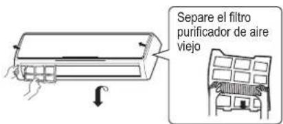 Separé el filtro purificador de aire viejo