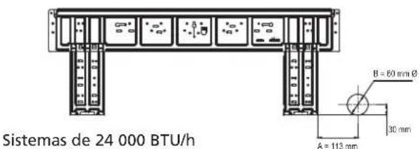 Sistemas de 24 000 BTU/h B = 60 mm Ø 30 mm A = 113 mm