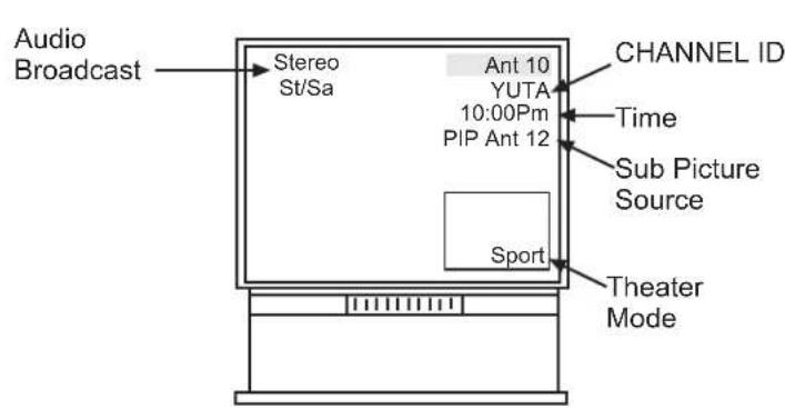 Audio Broadcast Stereo St/Sa Ant 10 YUTA 10:00Pm PIP Ant 12 CHANNEL ID Time Sub Picture Source Sport Theater Mode