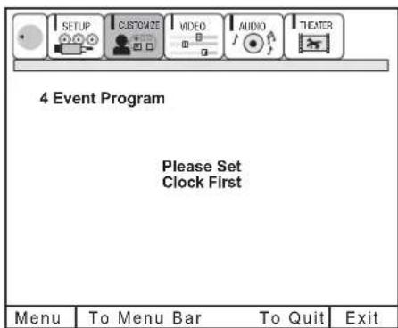 4 Event Program Please Set Clock First Menu To Menu Bar To Quit Exit