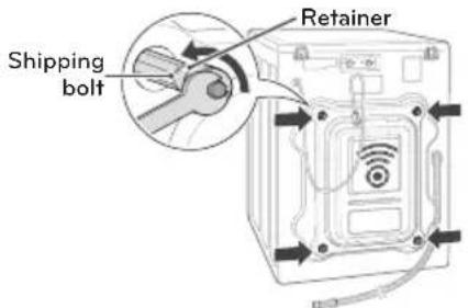 LG WM1873FDS - Unpacking and removing shipping bolts - 2