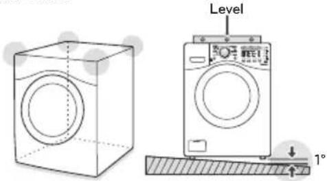 LG WM1873FDS - Leveling the washing machine - 1