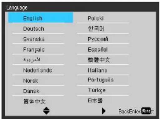 Christie Captiva DUW350S - Language - 1