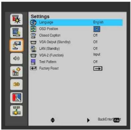 Christie Captiva DUW350S - Settings4.2.4 - 1