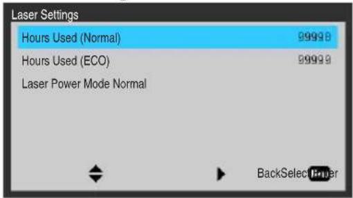 Christie Captiva DUW350S - Options | Laser Settings4.2.7 - 1