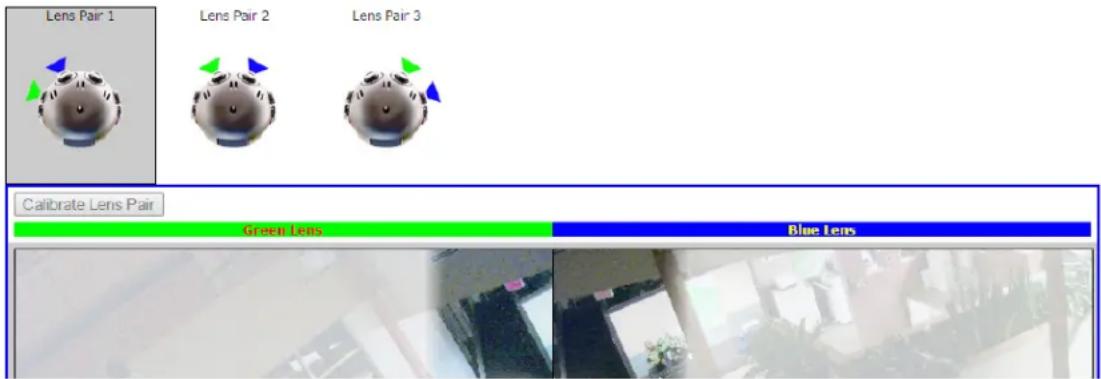 Lens Pair 1 Lens Pair 2 Lens Pair 3 Calibrate Lens Pair Green Lens Blue Lens